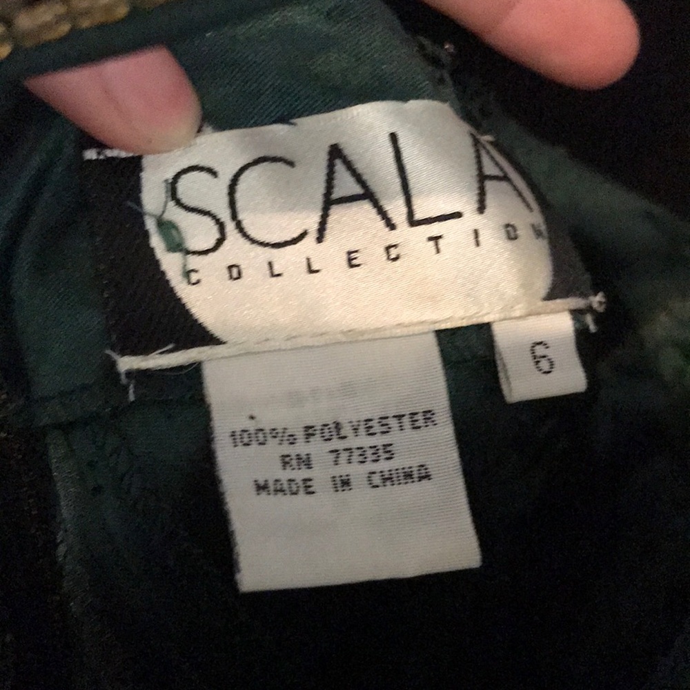 Vintage Emerald Green Sequin Formal Dress: Size SM - Picture 6 of 8